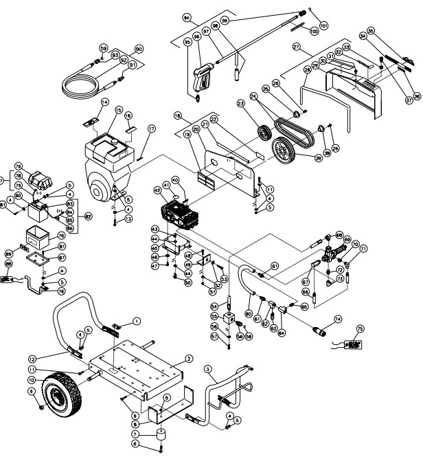 MITM CW-3255-4MV0 pressure washer parts and manual
